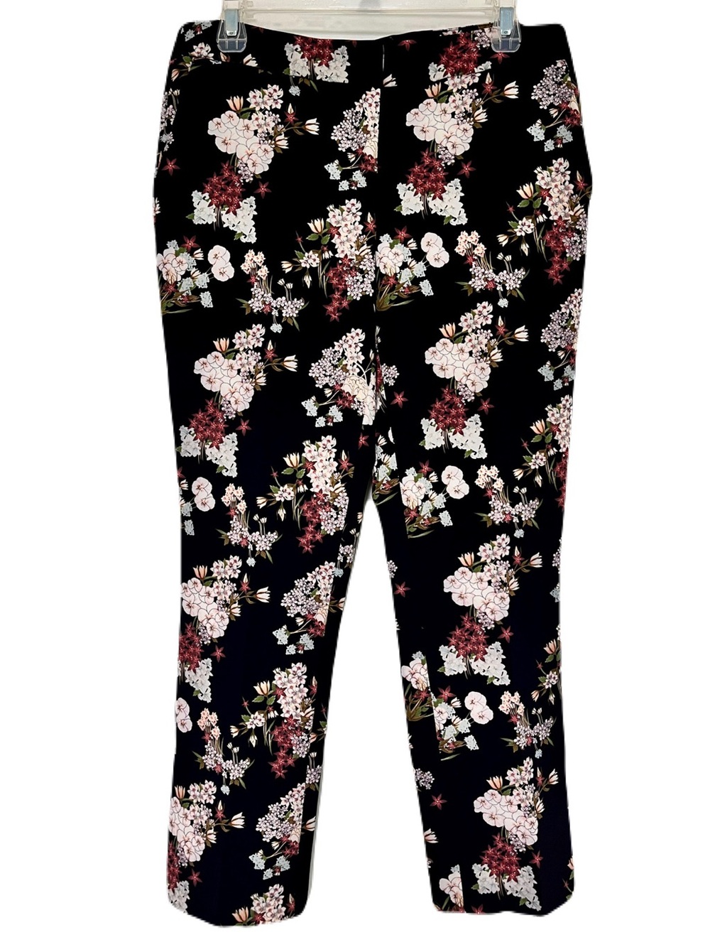 Cynthia Rowley Black Floral Ankle Length Pants, Size 8